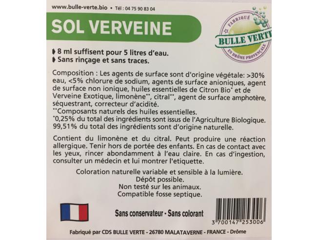 Nettoyant sols verveine Ecovert