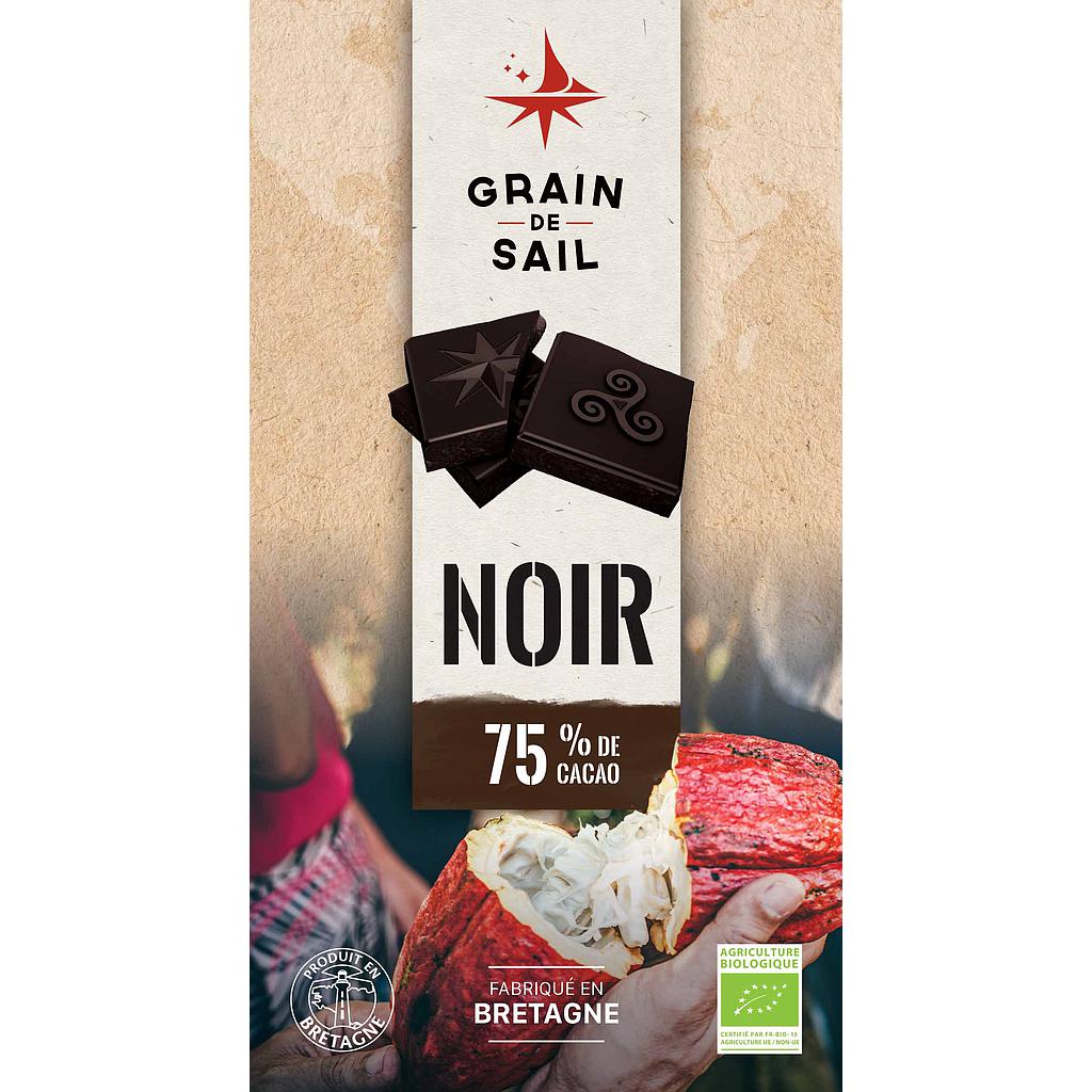 Tablette noire 75 % 100g