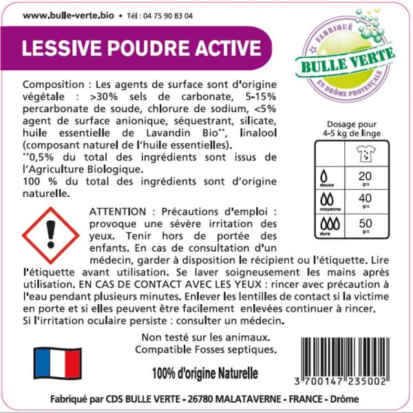 Lessive poudre active